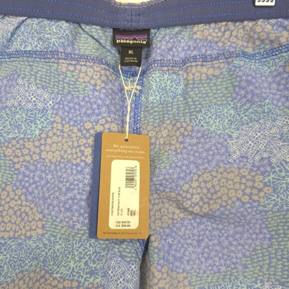 Patagonia Girls Baggies Shorts Next Wave Multi in Float Blue NWT XL - Picture 10 of 12